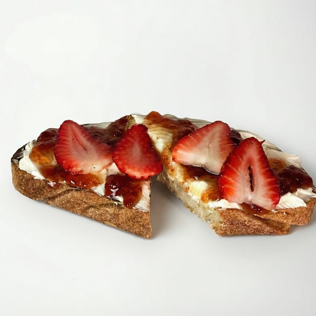 Strawberry cheese Toast.
