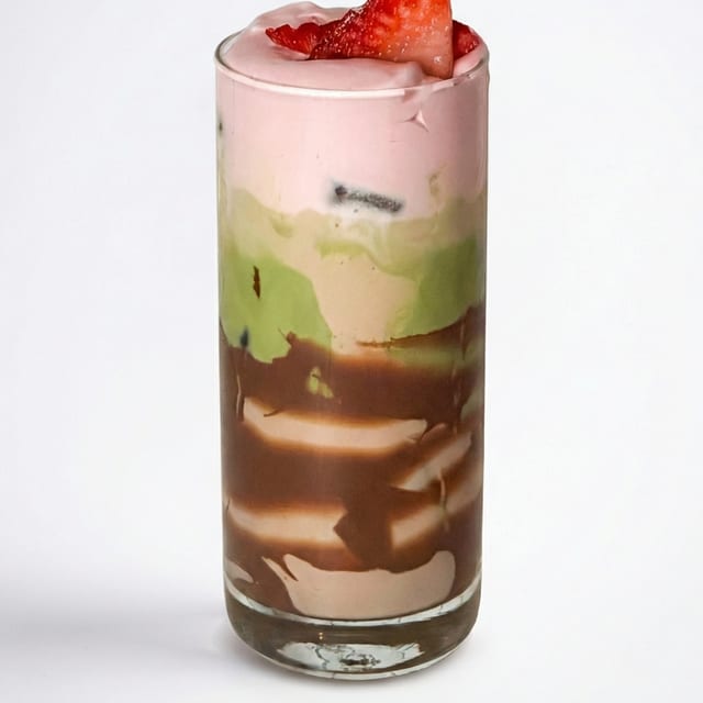 Strawberry nutella Matcha latte.