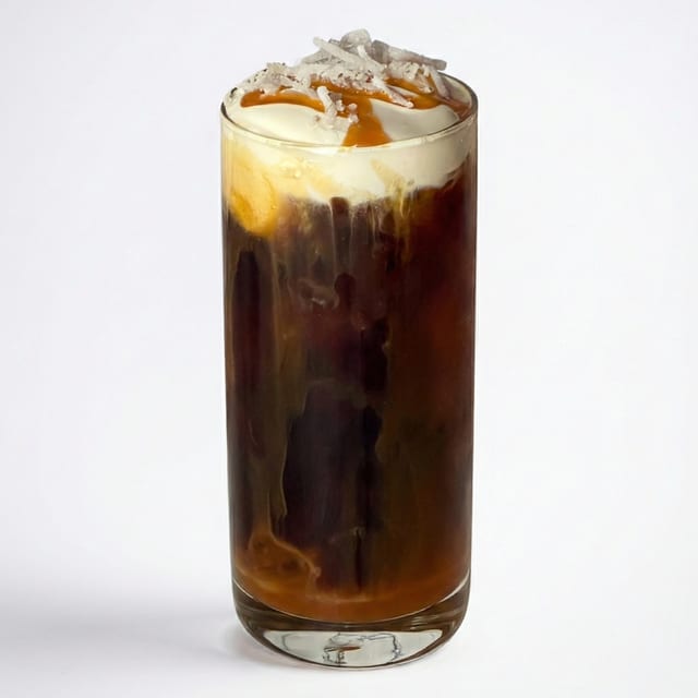 Iced coconut caramel cold brew.