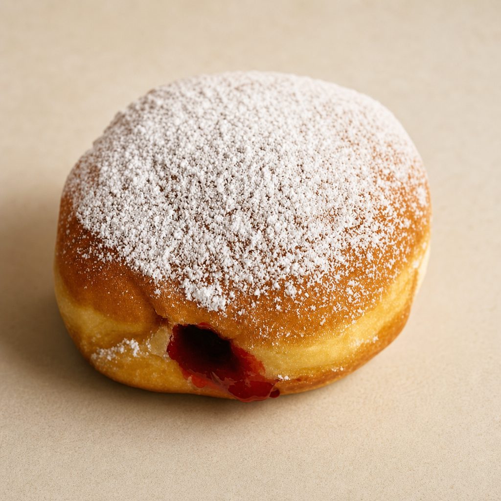 Raspberry filled donut.