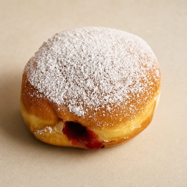 Raspberry filled donut.