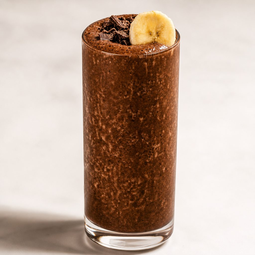 Choco Banana Peanut butter smoothie.