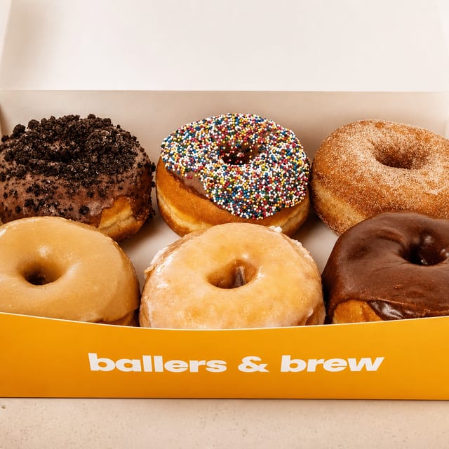 Dozen donuts.