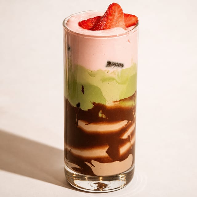Strawberry nutella Matcha latte.